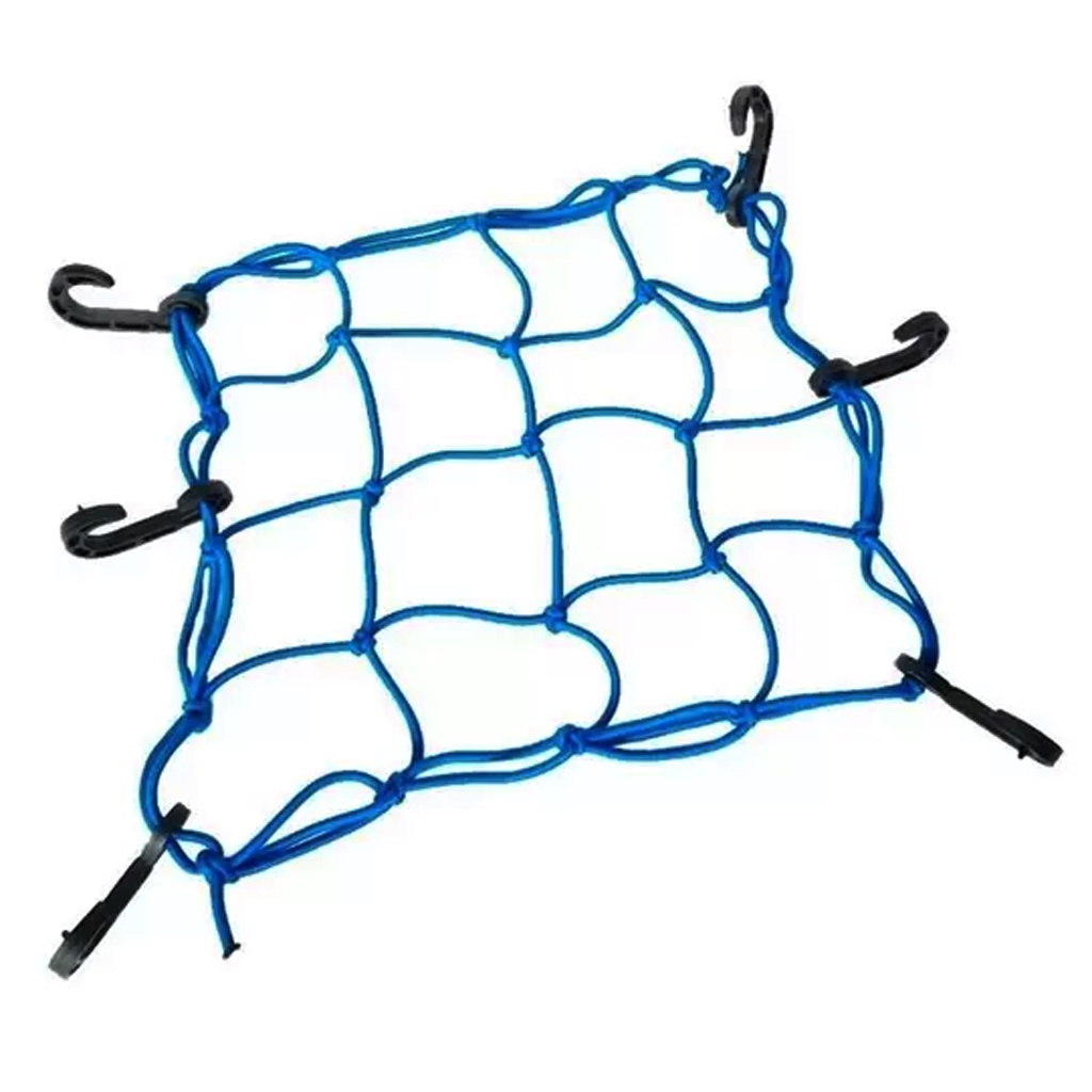 Rede Elástica Aranha Capacete Bagageiro 35 X 35cm Azul