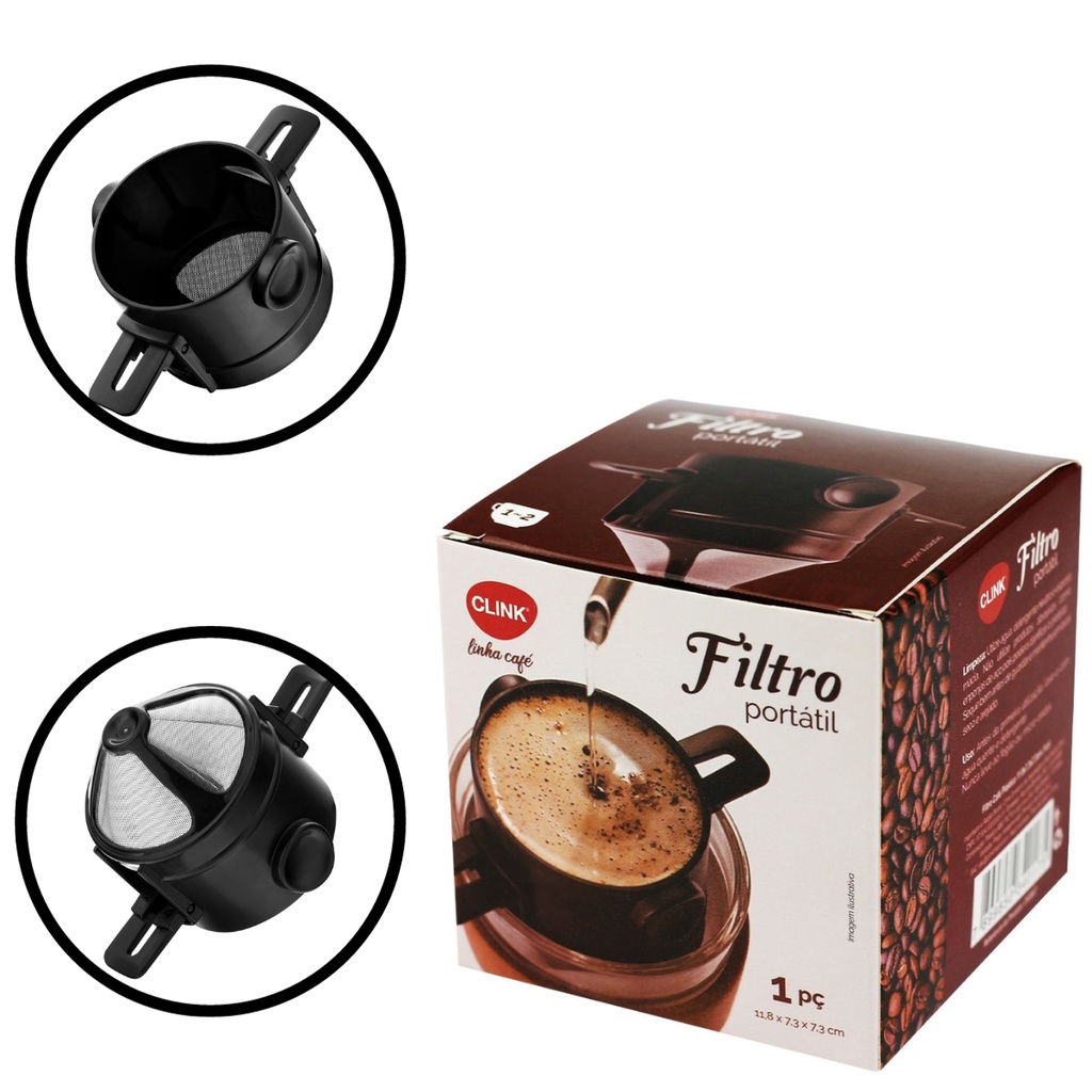 Coador Mini filtro de Café Portátil Reutilizável Aço Inox Drip Coffee Café