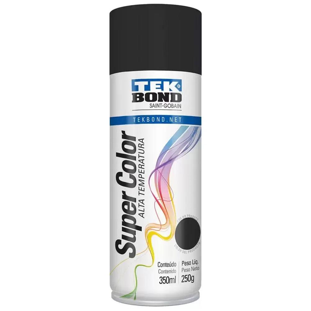 Tinta Spray Alta Temperatura Preto Brilhante 350ml / 250g - Spare Parts and Accessories for Vehicles