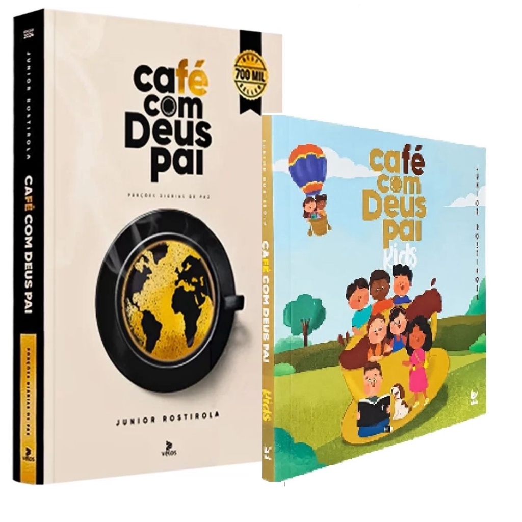 Kit 2 Livros : Devocional Café com Deus Pai + Café com Deus Pai Kids | Junior Rostirola