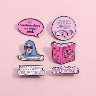 Mean Girls Engraçado Textos Rosa Alfinetes Esmaltados Broche De Desenhos Animados Emblemas Mochila Joias Presente Para A em Oferta na Shopee