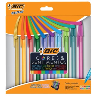 Caneta esferografica cores e sentimentos com 10 cores 971202 Bic
