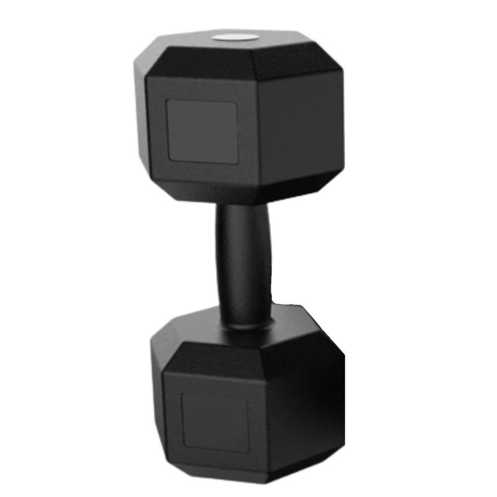 1 Halter Sextavado de 3kg PVC Preto Cement Exercícios Em Casa e Academia