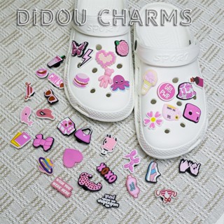 Jibbitz Crocs Shoes Charms/Fêmea ins Fashion Pink Pins Botão/Clog Acessórios