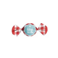 Papel Trufa - 15,5x14x5 cm - Adoce seu dia - Vermelho Xadrez - 100 unidades - Cromus - Rizzo
