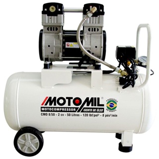 Motocompressor de Ar Isento de Óleo 8 Pés3/min 2,0HP 50 L em Oferta na Shopee