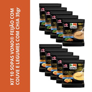 Kit 10 Sopas Vono Feijao Com Couve E Legumes Com Chia 35Gr