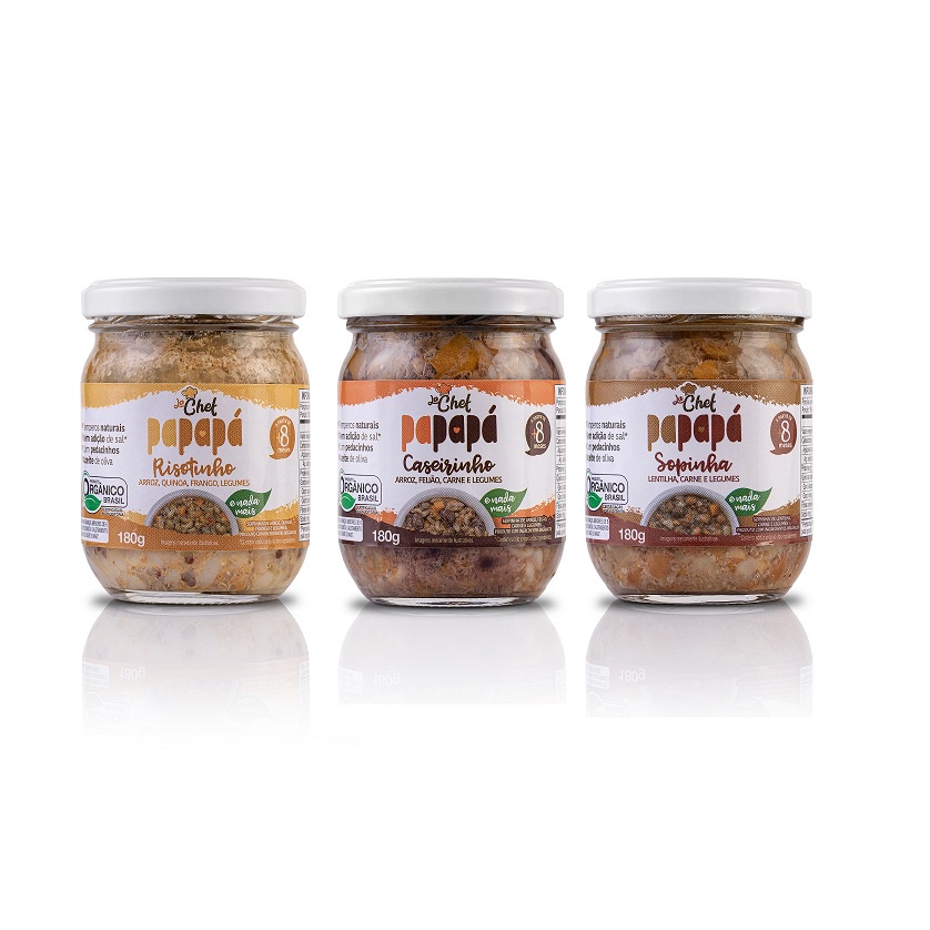 Kit 3 Papinhas Orgânicas La Chef Papapá 540g 1 sabor de cada