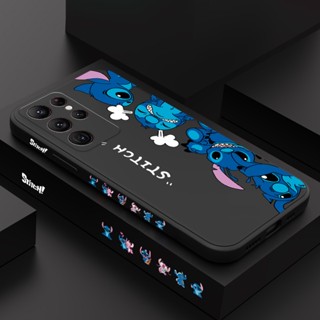 Samsung Galaxy S23 Ultra FE S22 S23 + Plus Monstros De Desenho Animado Caixa Móvel Big Eyes Stitch Capa De Silicone Líquido Para Câmera