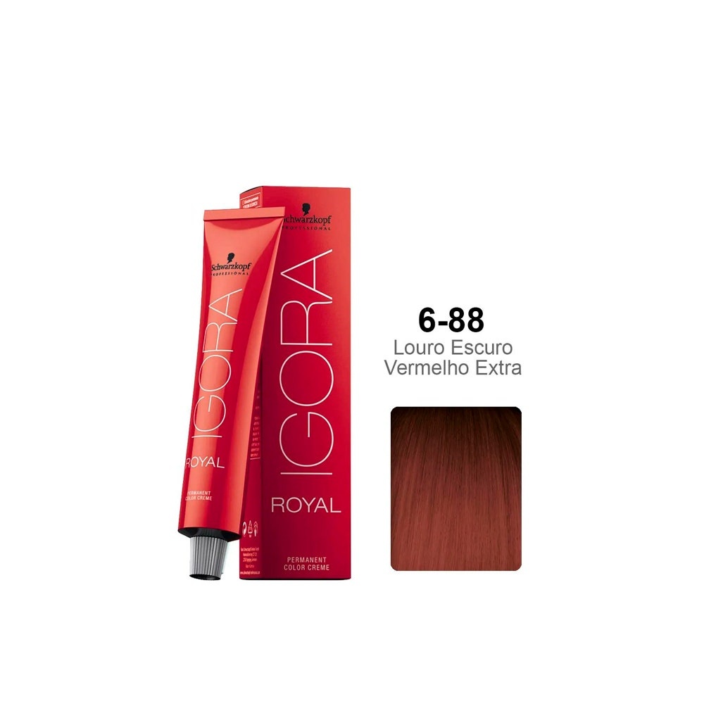 Tintura Schwarzkopf Igora Royal 6.88 Vermelho Rubi em Oferta na Shopee
