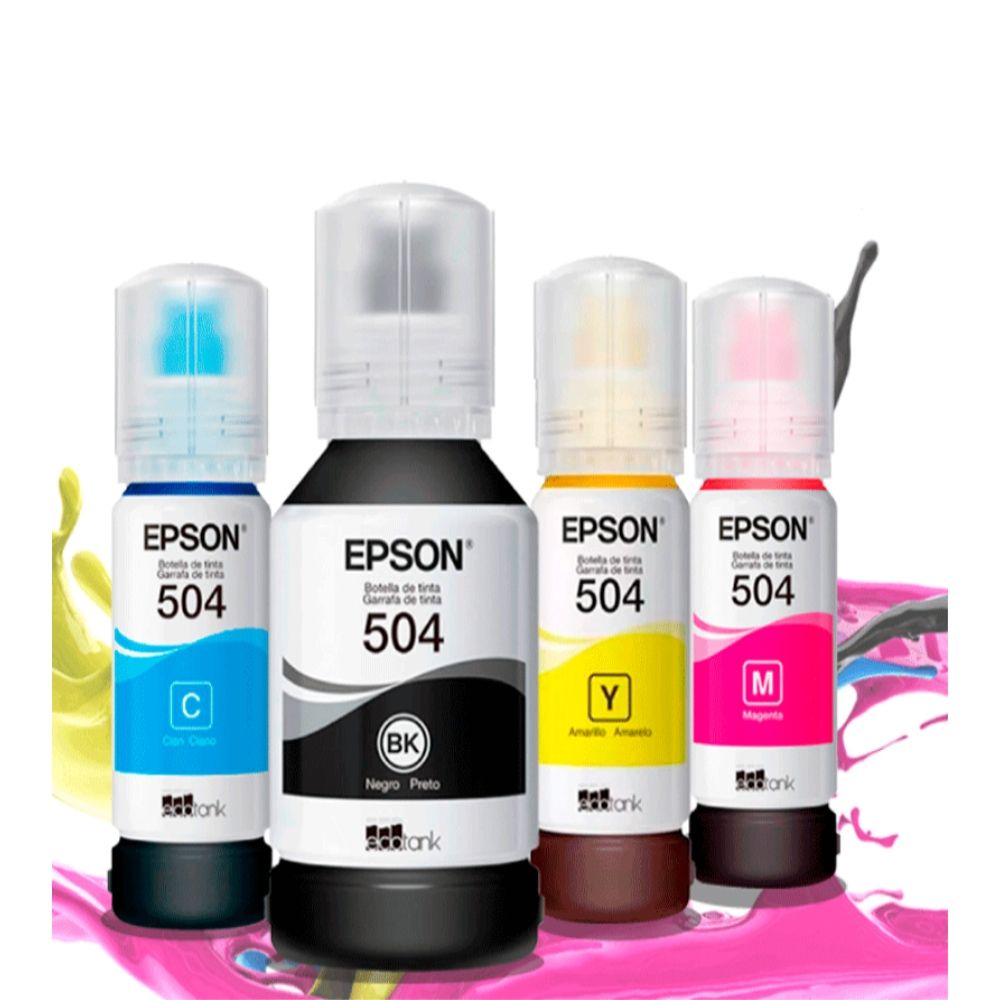 Kit Tinta Epson T504 Original L6161 L4150 L4160 L6191 L6171 4 Cores Impressora Tanque