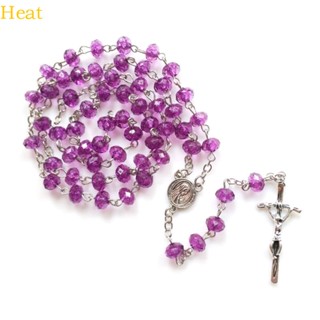 Colar De Contas De Calor Roxo Cruzado Rosário Corrente De Yoga Decorações Da