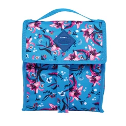 Lancheira Dobravel E Gel Sestini Fit Floral Azul