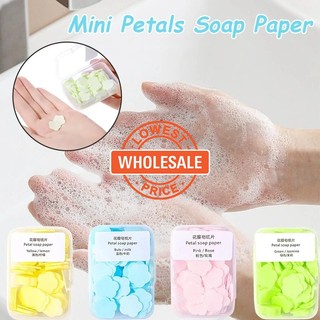 [Sabonete De Viagem Para Acampamento Papel Sabão/Descartável Mini Em Caixa De Pétalas Portátil Fatias De Perfumado