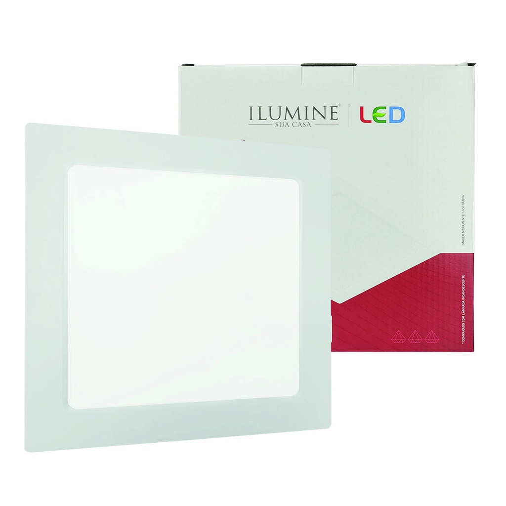 Painel LED Ilumine Sua Casa 18W Quadrado de Embutir, Econômico e Moderno em Oferta na Shopee