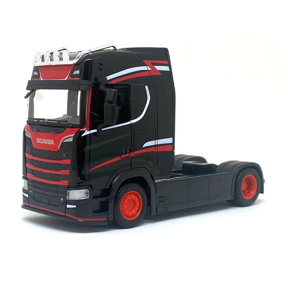 Miniatura Caminhão Cavalo Scania S730 Highline - Street Fire - Preto - 1:43 - Burago
