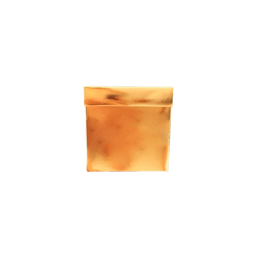 Caixa Cubo Para Presente Metalizada com Textura Dourado 6x6x6cm   - 10 unidades - ASSK - Rizzo