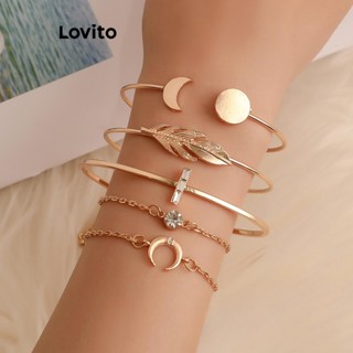 Lovito Pulseira Casual Floral Geométrica Com Flores Para Mulheres LCS05061