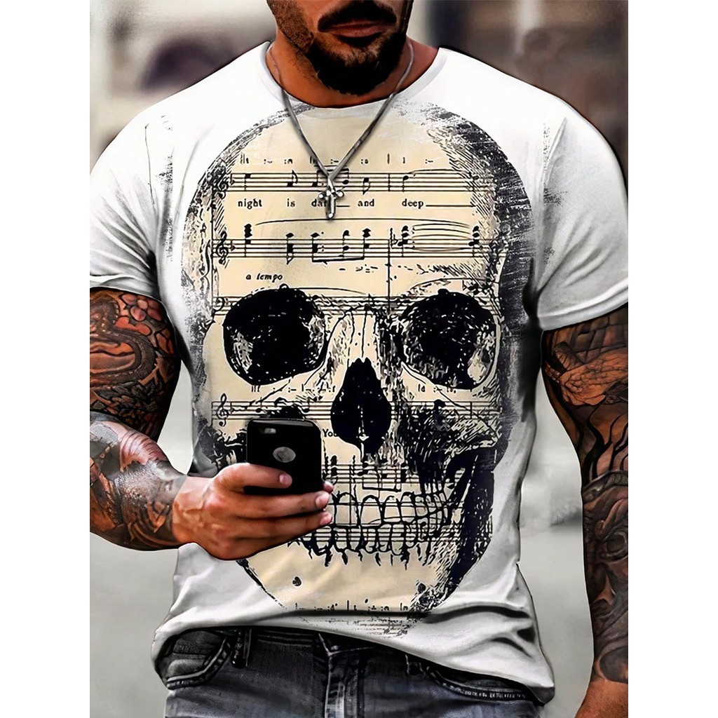 Camisa Camiseta Caveira Fone Música 97