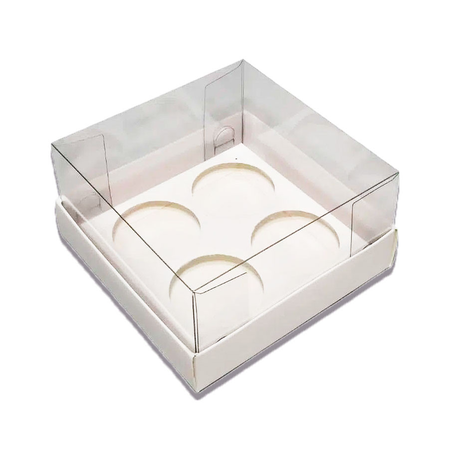 Kit 50 Caixas Base Brigadeiro - Branco - 4 cavidades (9x9x4,5cm) - Assk - Rizzo Embalagens