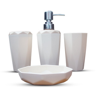 Kit Banheiro Lavabo 04 Peças Classic Baunilha