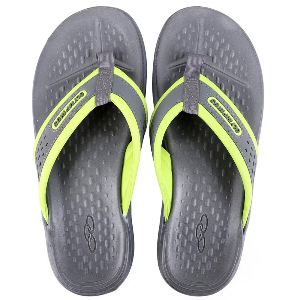 Chinelo Olympikus 921 Tradicional Masculino - Cinza e Verde em Oferta na Shopee