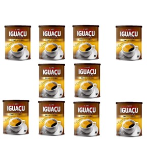 KIt 10 latas Café Solúvel em Pó Tradicional Iguaçu  200g em Oferta na Shopee
