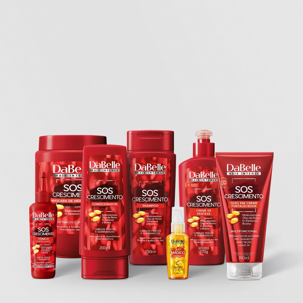 Kit DaBelle Hair SOS Crescimento Full - Máscara 800g (7 Produtos) - Beauty