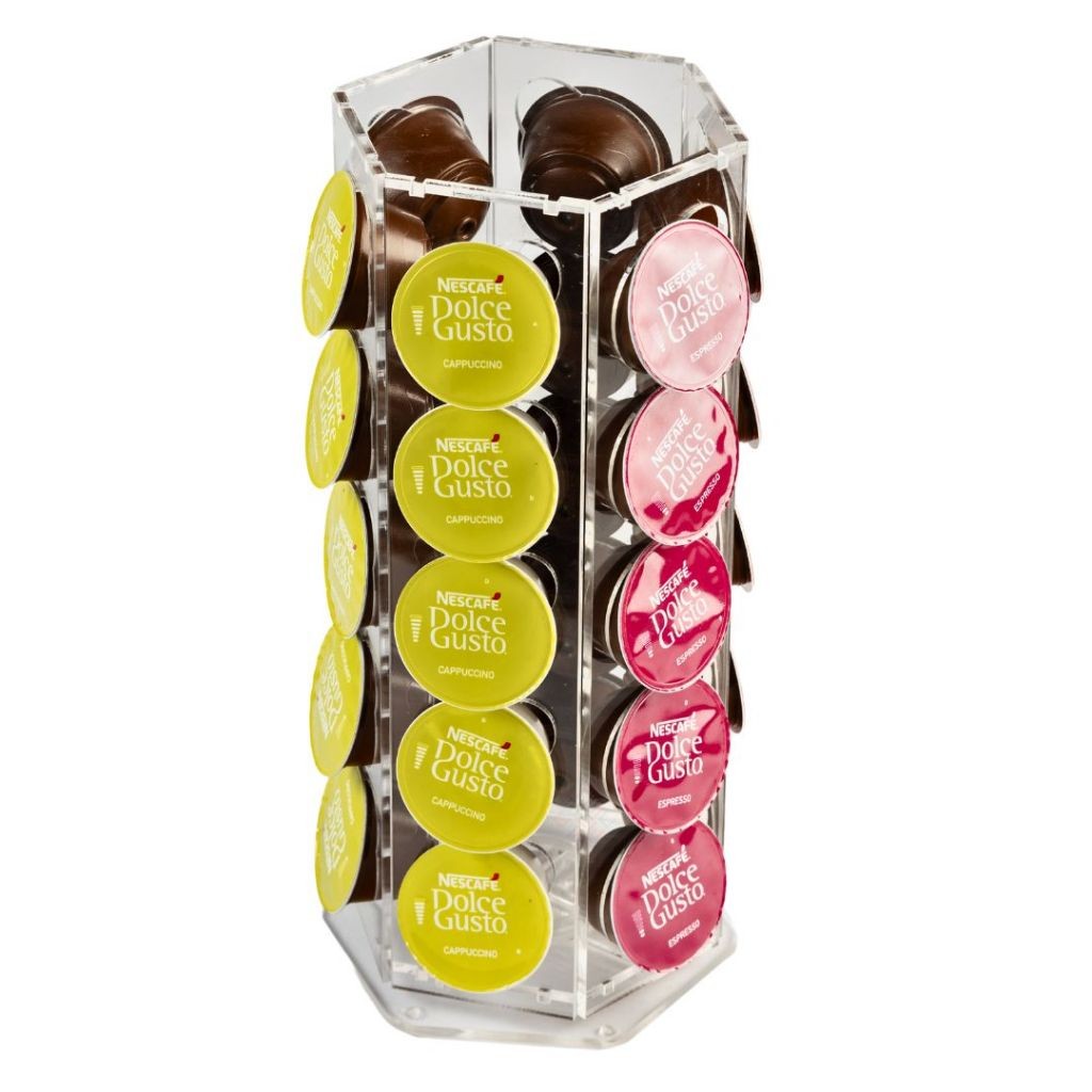 Porta Capsulas Dolce Gusto Organizador Vertical Acrilico Transparente Resistente Maquina de Cafe Cha