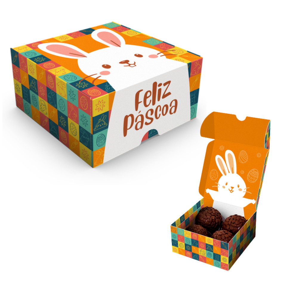 10 Caixas Para 4 Doces Coelho Colorida Presente Brigadeiro - Páscoa Divertida C5357 Ideia em Oferta na Shopee