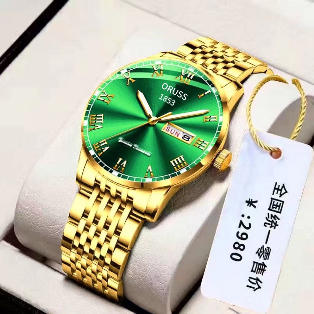 ORUSS Original Relógio de Masculino de Luxo 100% Original Gold Fashion Business Relógio Masculino de Aço Inoxidável