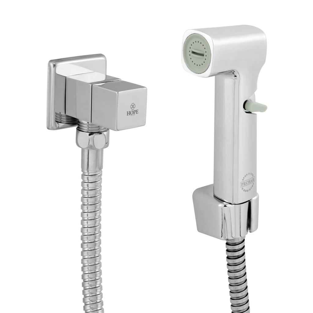 Ducha Higiênica Intima Chuveirinho Banheiro Quadrada Metal