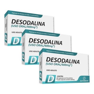 Desodalina 60caps - 3 Unidades - Sanibras