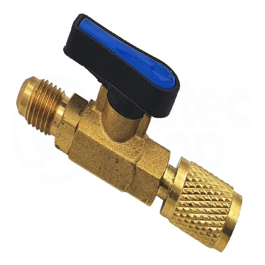 Conector Valvula Bola Sae 1/4 X 1/4 Sae R410a Amarela