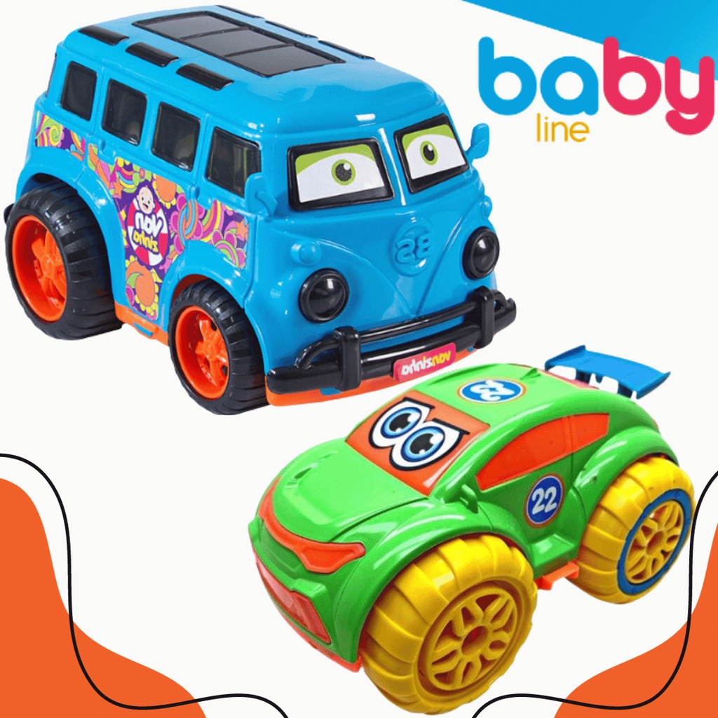 Kit Carrinhos Baby Pedagógicos Coloridos Van Baby + Panther Carros Kombi Color Cores Infantil Bebê Crianças Presente Natal Aniversário