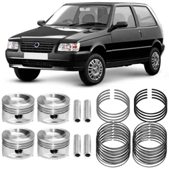 Kit Pistão Anel 0.40 Fiat Uno 1.0 2005 a 2015 Flex Metal Leve SPA9190