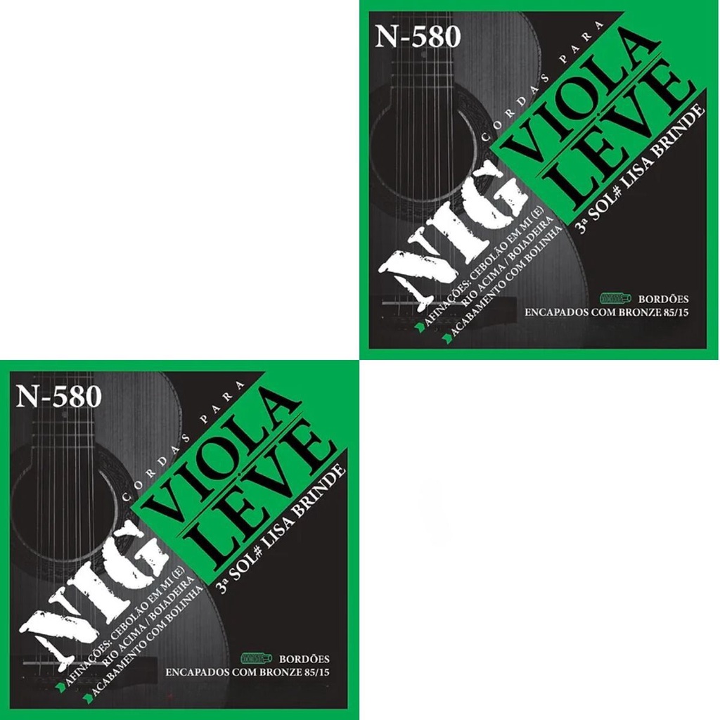 Kit 2 Encordoamento Viola Leve Nig N580 85/15 PRN580L