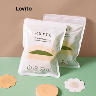 Lovito Casual 10 Pçs Sutiãs Adesivos de Mamilo Lisos Descartáveis LNA27411 (Damasco/Preto)