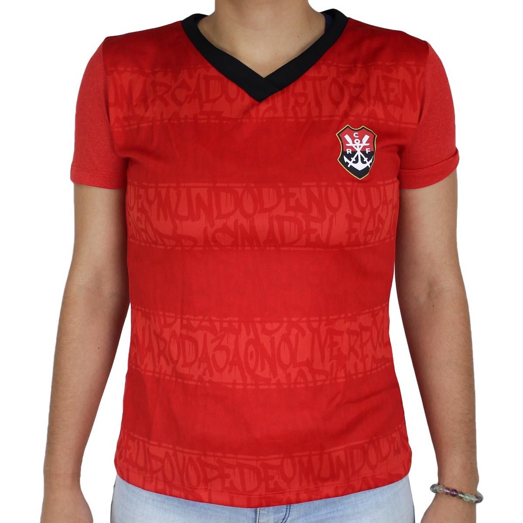 Camiseta Manga Curta Flamengo Graphite Feminina Adulto