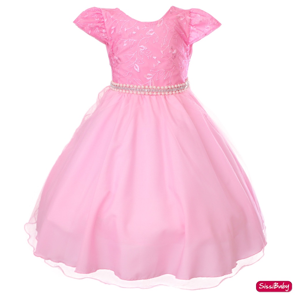 Vestido Rosa Festa Infanto Juvenil Casamento Formatura Batizado Princesa Com Guipir