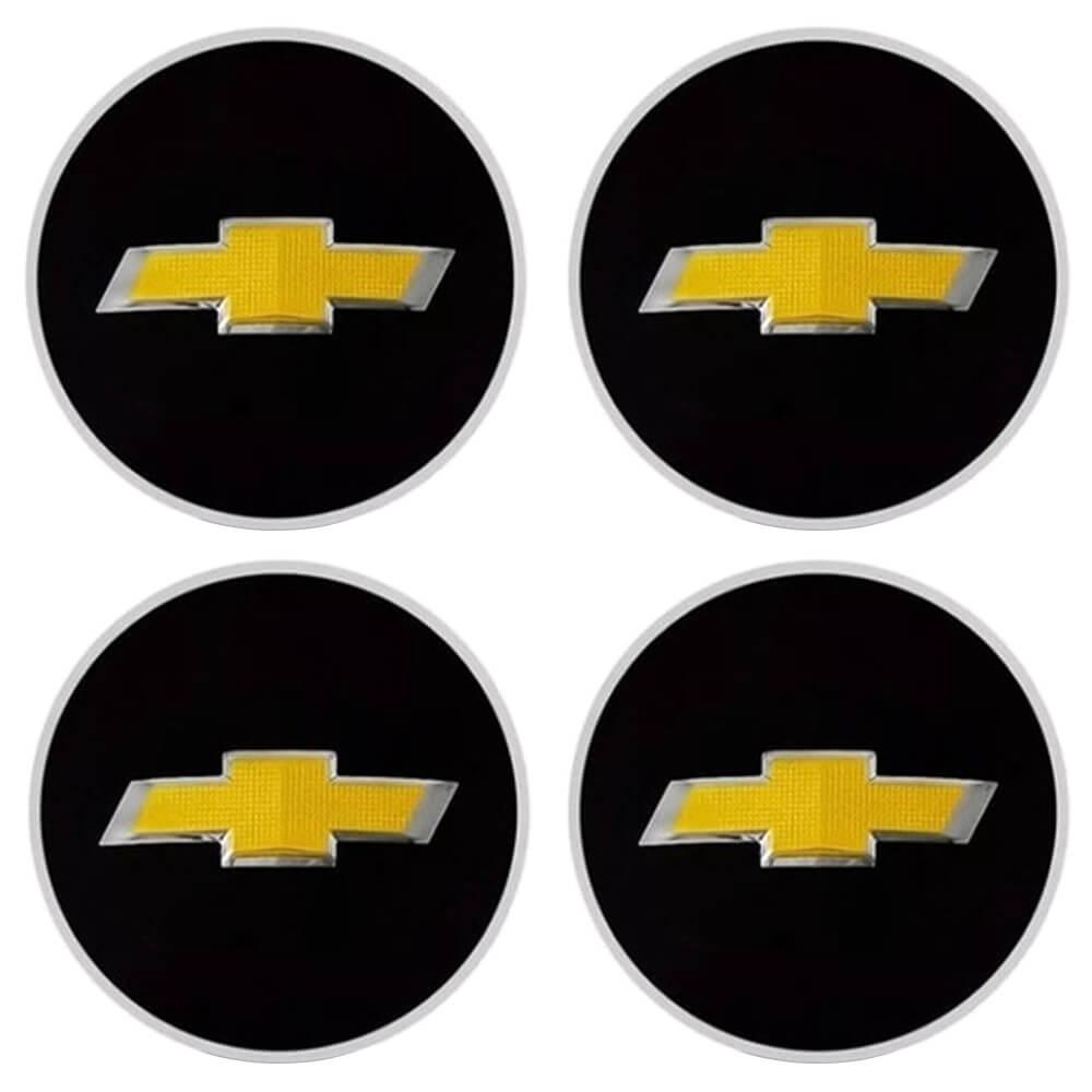 Jogo Emblema Calota Gm 51mm Preto/dourado O Estradão em Oferta na Shopee