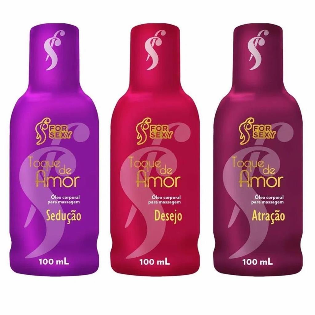 Forsexy Oleo Para Massagem Corporal Relaxante Toque de Amor Atracao, Seducao e Desejo 100ml Cada