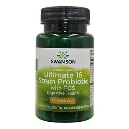 Probiótico Ultimate 16 Strain Swanson com Fos 60Caps