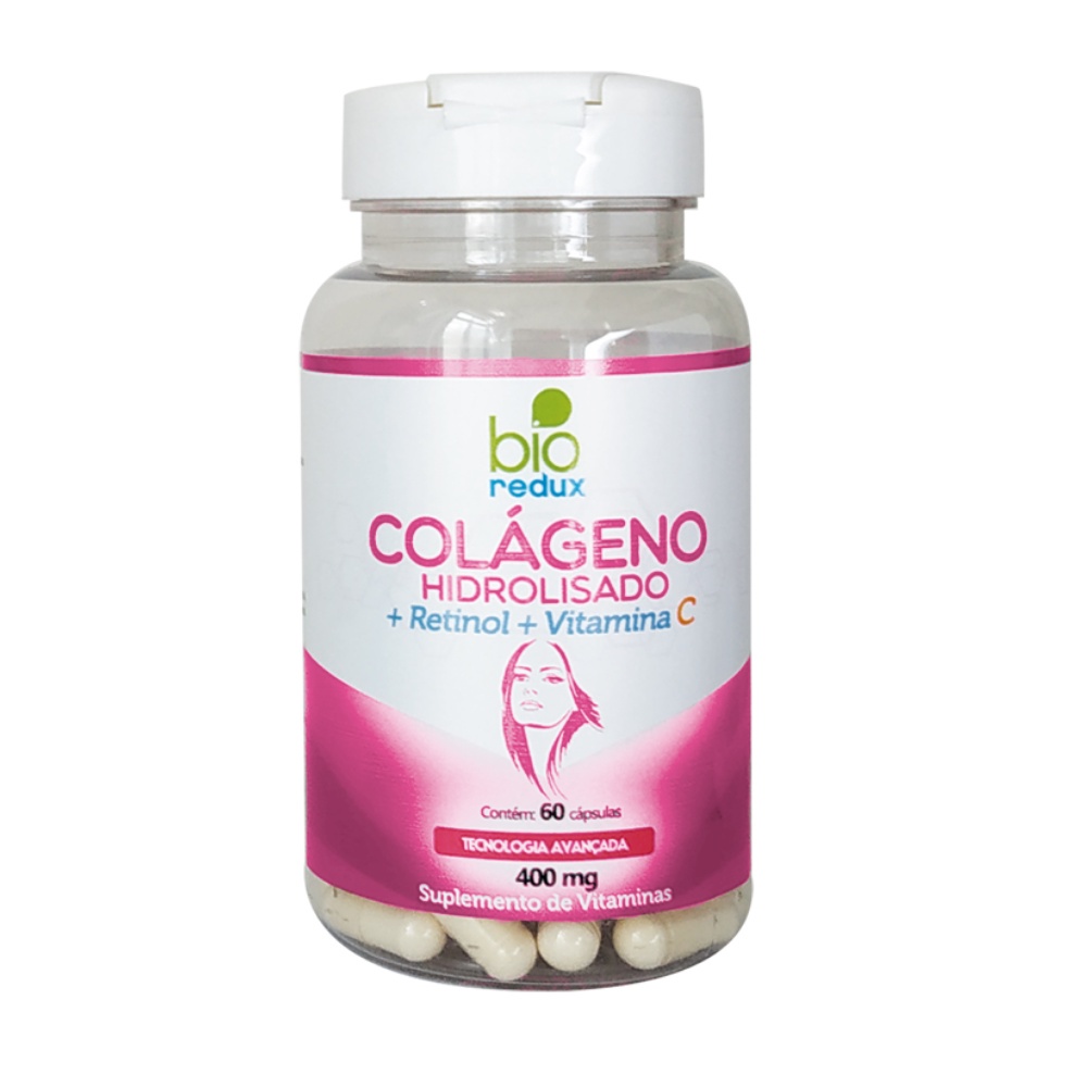 Suplemento Alimentar - Bio Redux - Colágeno Hidrolisado (+ Retinol + Vitamina C) 60 Cápsulas 400mg