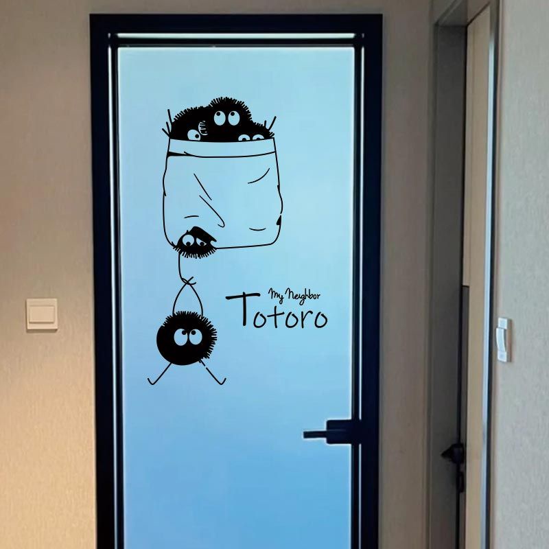 Autocolantes Decorativos de Vidro Meu vizinho totoro totoro Autocolantes de Parede Bonitos Autocolantes de Parede Criativos Anime Japonês Decoração de Parede Dormitório Autocolantes Anime Fans Estilo Gravação Oca