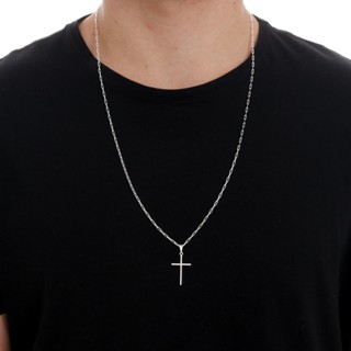 Colar de aço de titânio hip-hop retrô masculino casal com pingente de cruz de aço de titânio não desbota acessórios de rua da moda femininos da moda