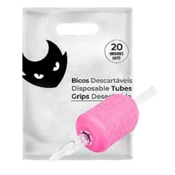 05/10 Unidades Biqueiras Transparente Rosa Tattoo Tatuagem
