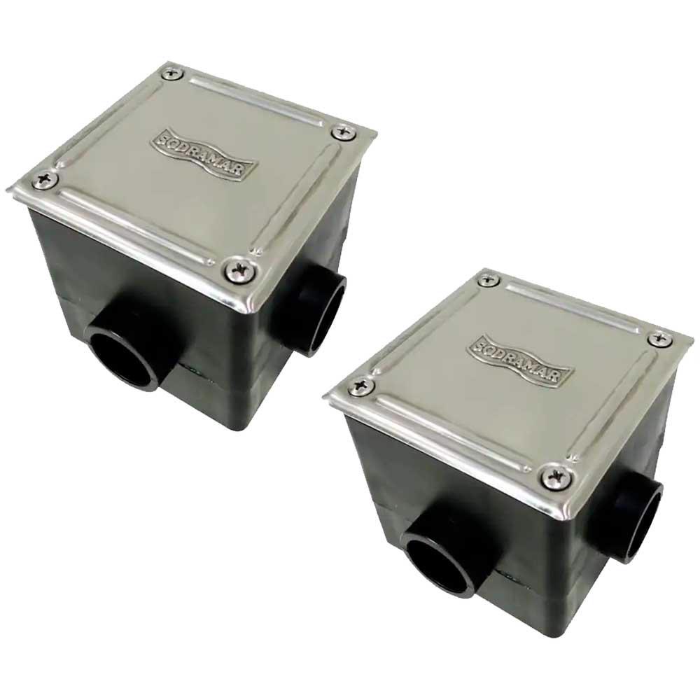 Caixa de Passagem Tampa Inox Piscinas 11x14cm com 2 Uni SODRAMAR