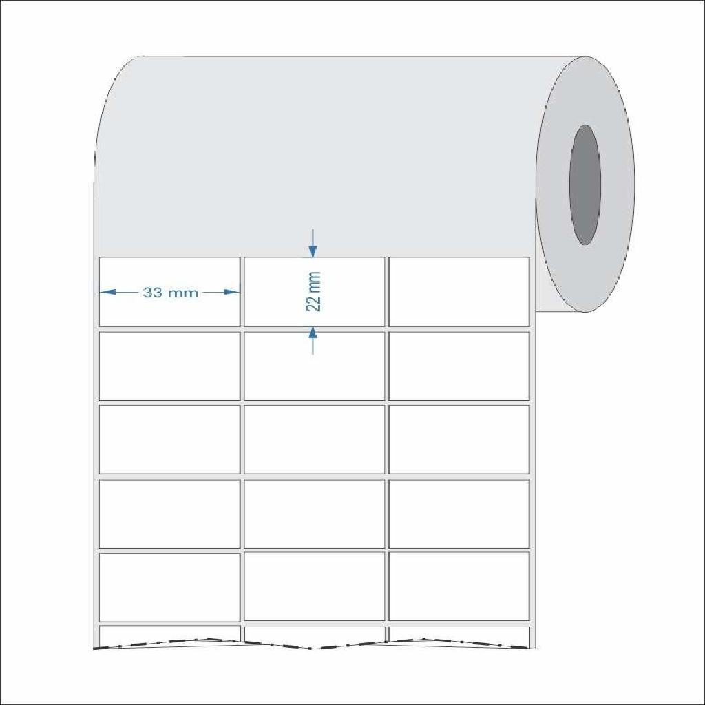 Etiqueta Bopp Fosco 33x22 Mm 3 Colunas 4000 Unid.