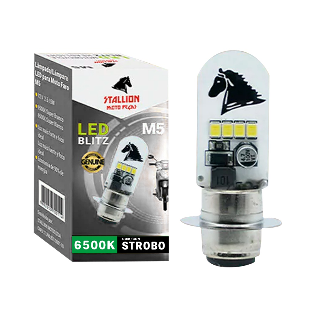 Lampada Strobo Pisca Farol Led M5 Biz 100 Biz 125 Pop Bros 09/12 6500k